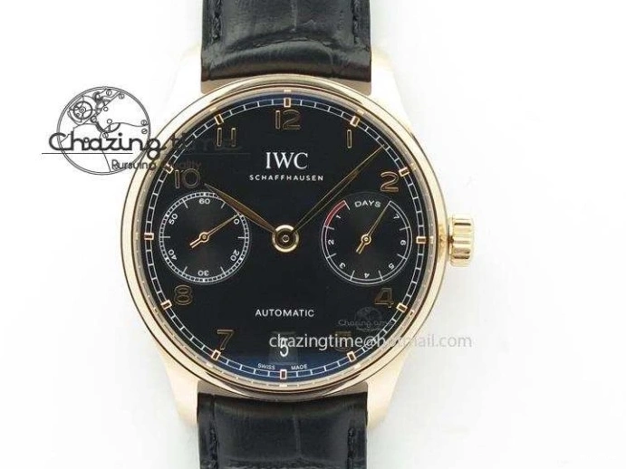 MIROTIME 0421 Elegant Portuguese IW371615 ZF 1:1 Best Edition SS Green Dial on Black Leather Strap A96355 V 7081